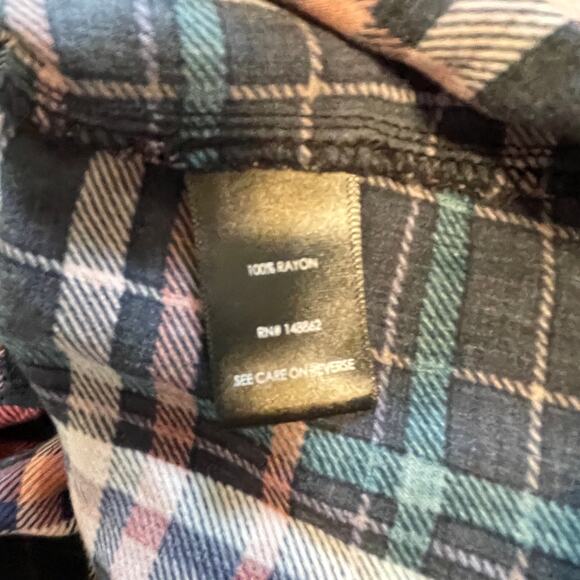 Torrid Plaid Rayon Twill Tie Neck Plaid Peasant Top Womens Size 1X Multicolor - Picture 9 of 11